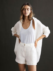 Reiss Tops | Ellis Oversized Long Sleeve Shirt Ivory - Women