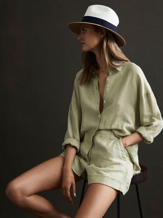 Reiss Tops | Ellis Oversized Long Sleeve Shirt Ivory - Women