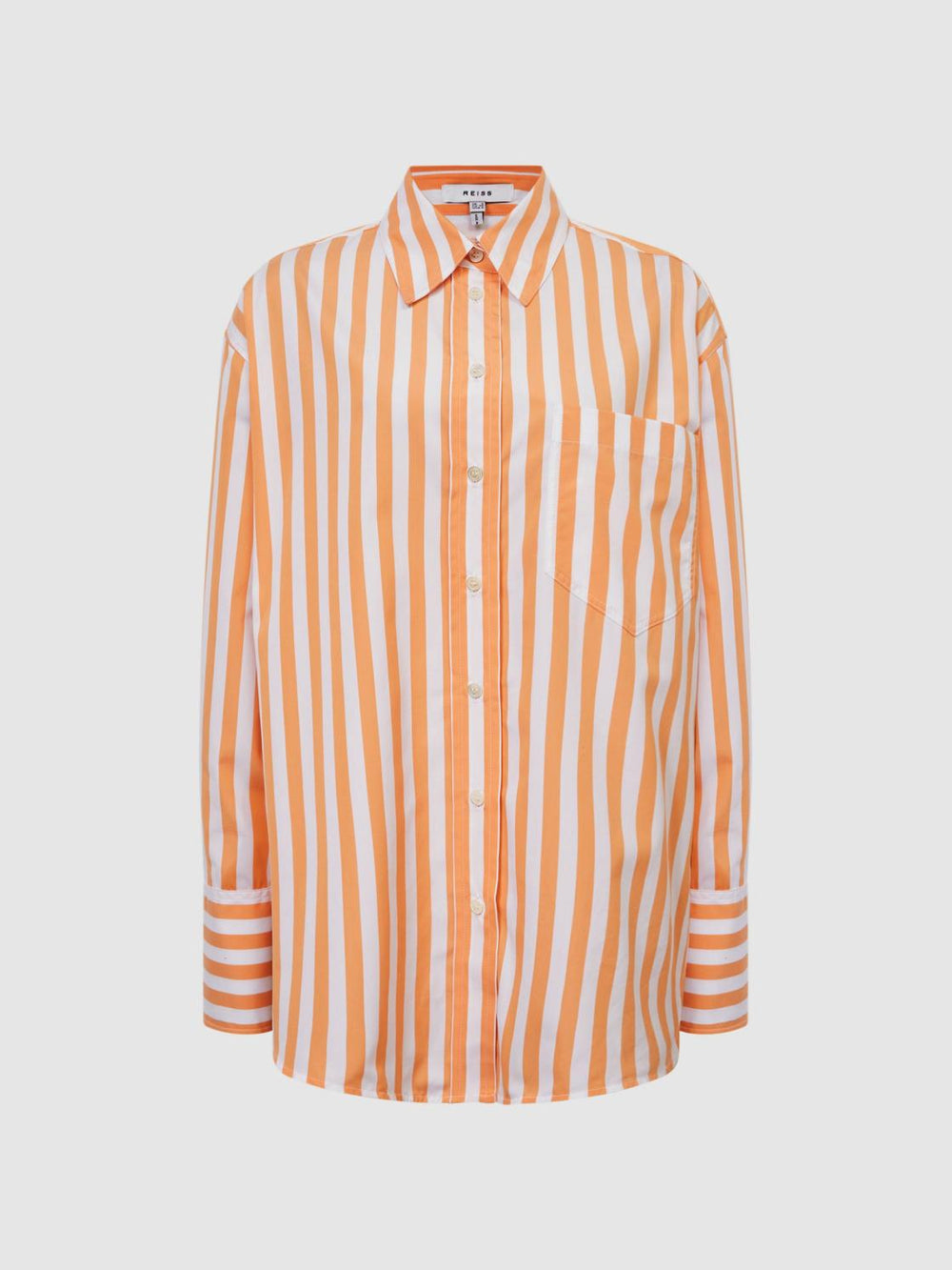 Reiss Tops | Emma Relaxed Fit Striped Cotton Shirt Blue/white - Women
