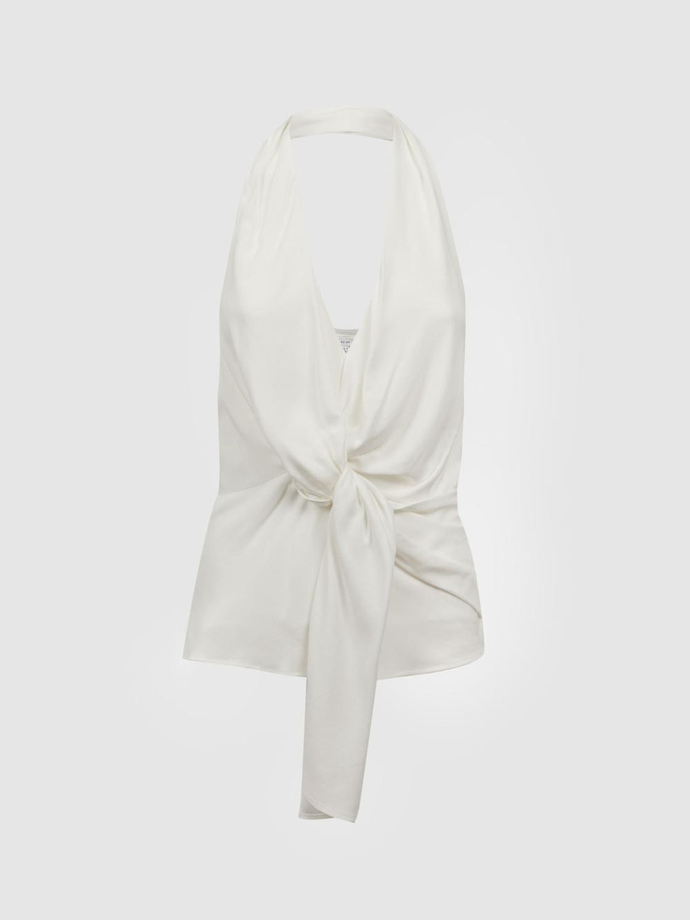 Reiss Tops | Freda Tie Halter Neck Blouse Ivory - Women