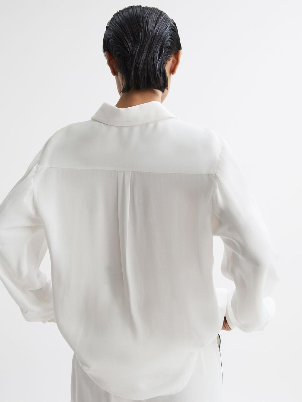 Reiss Tops | Gina Relaxed Fit Side Stripe Shirt Ivory - Women