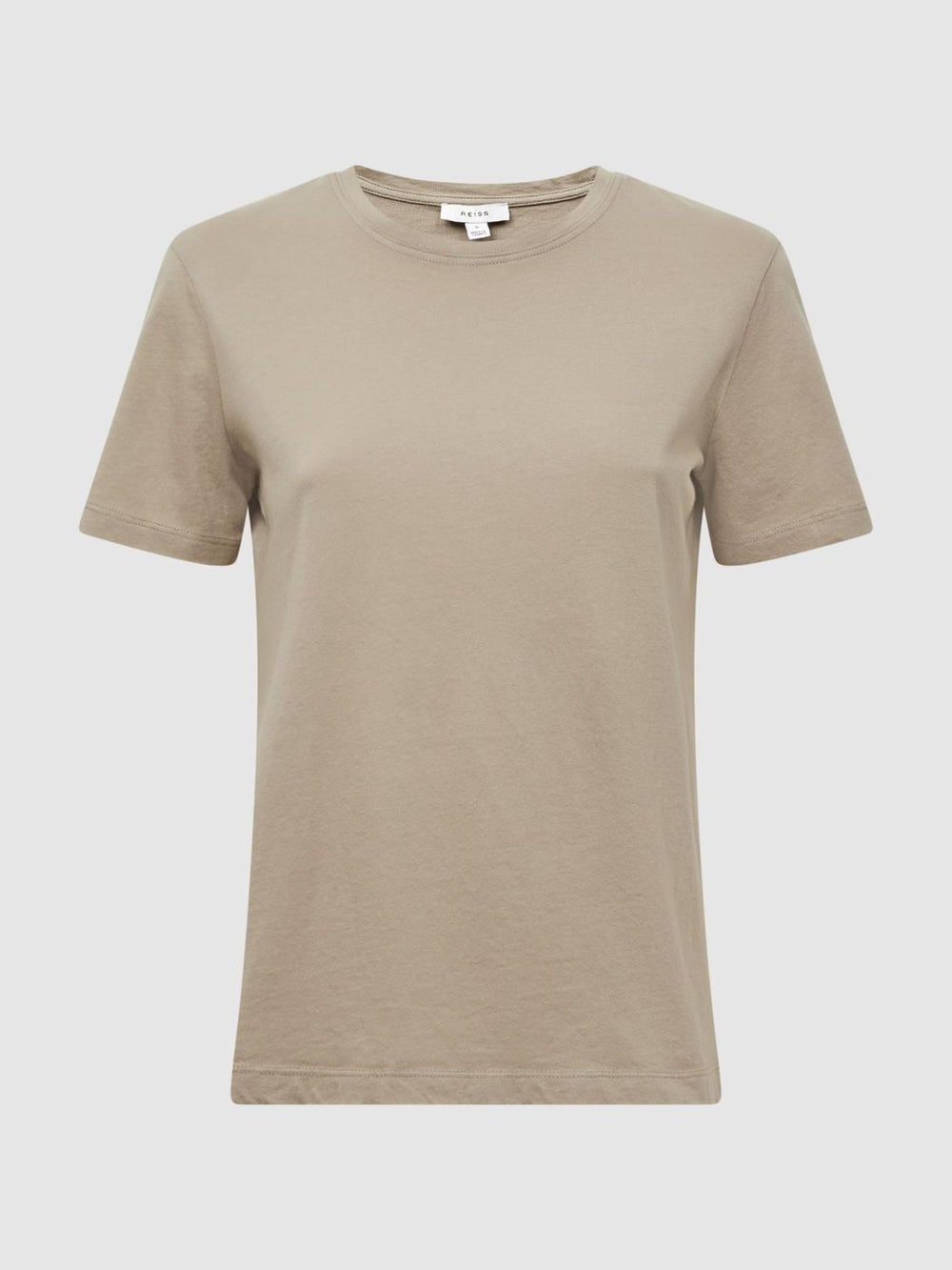 Reiss Tops | Ginnie Cotton Garment Dyed T-Shirt Mink - Women