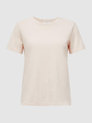 Reiss Tops | Ginnie Cotton Garment Dyed T-Shirt Pink - Women