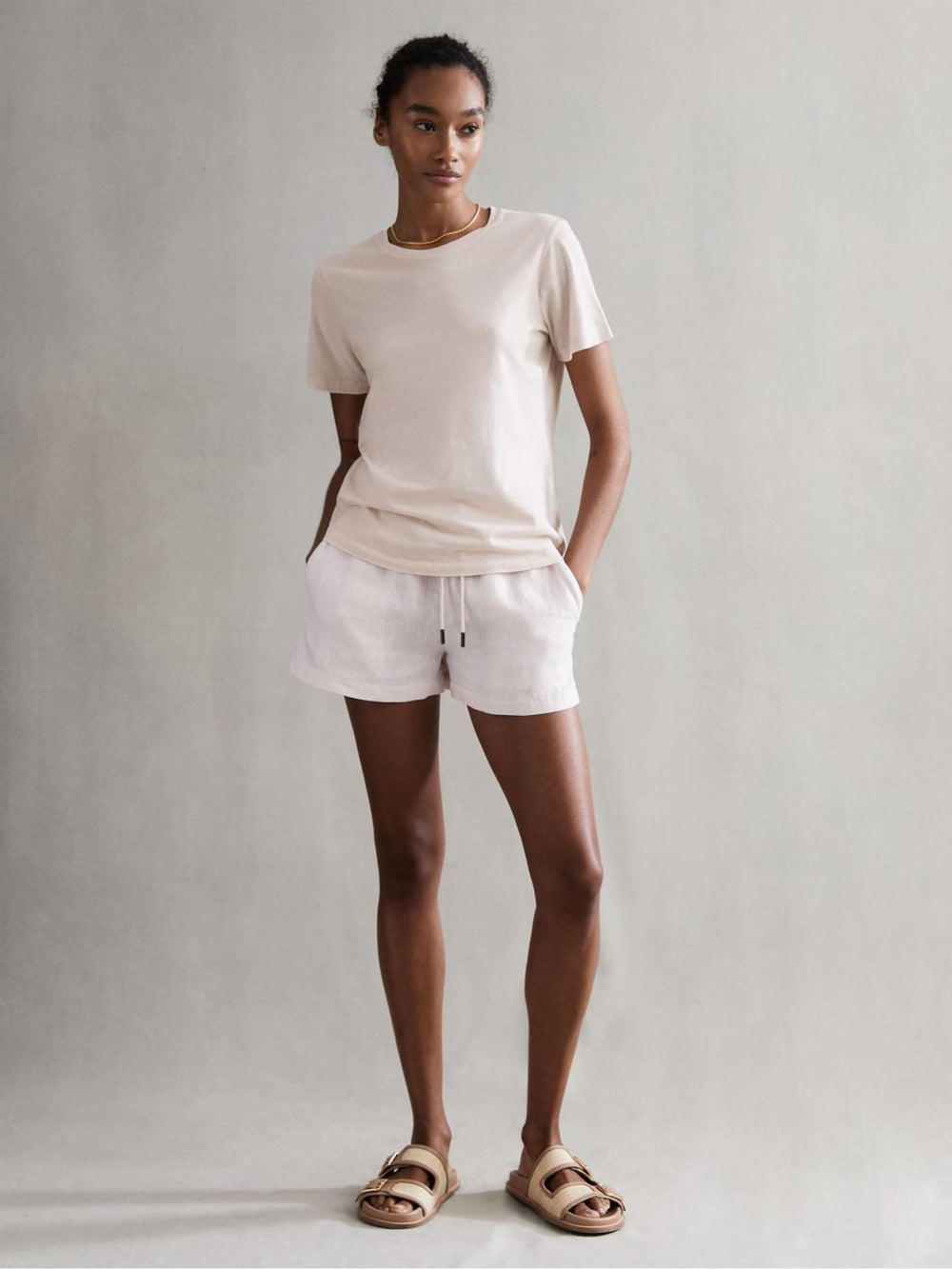 Reiss Tops | Ginnie Cotton Garment Dyed T-Shirt Pink - Women