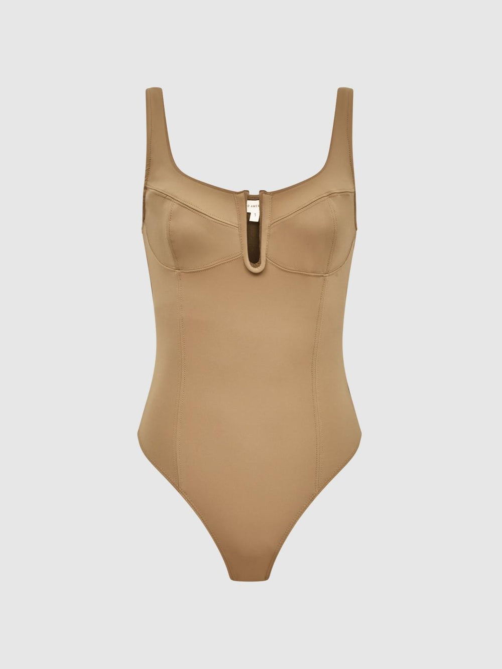 Reiss Tops | Good American Good American Corset Bodysuit Taupe - Women