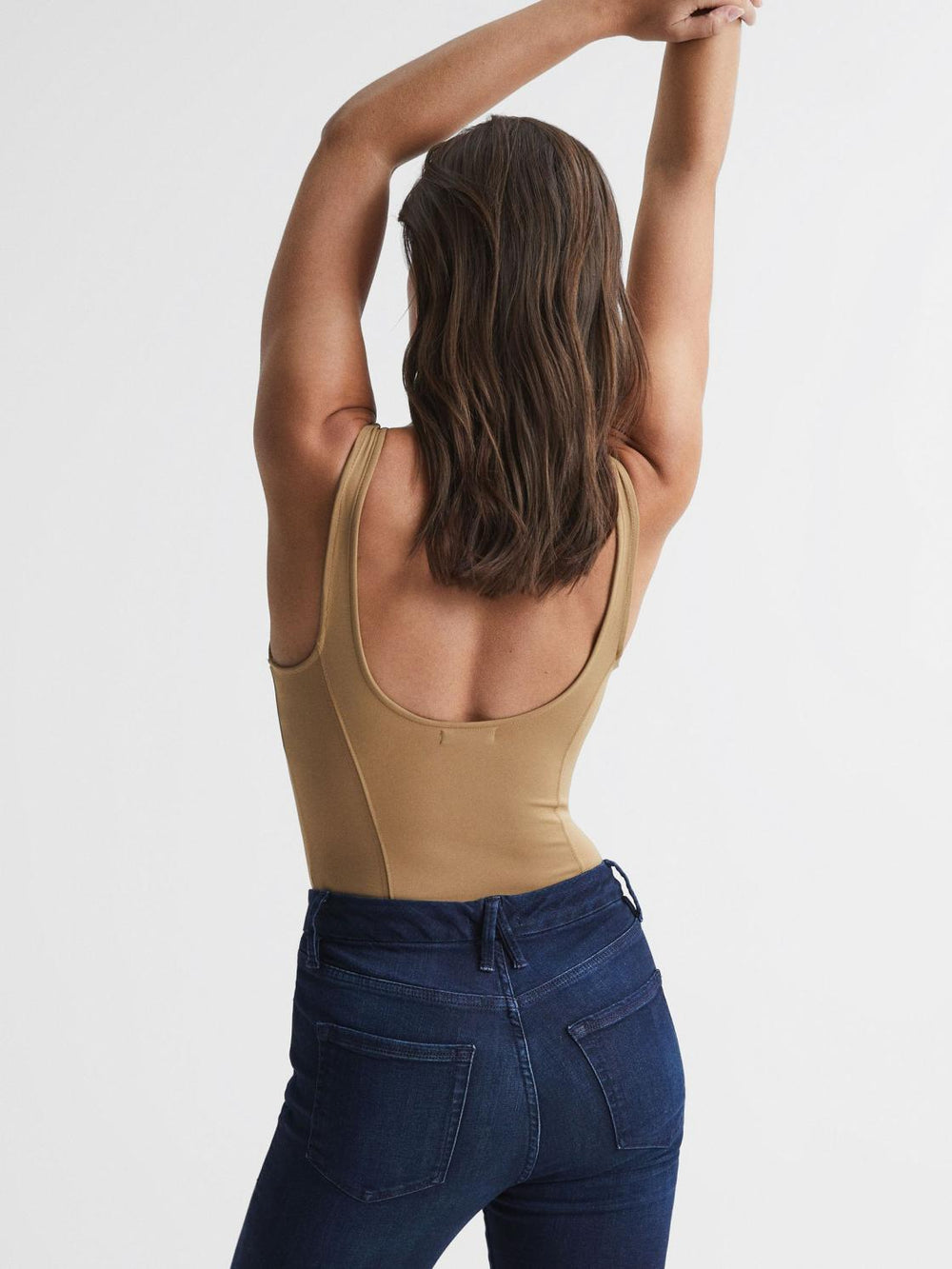 Reiss Tops | Good American Good American Corset Bodysuit Taupe - Women