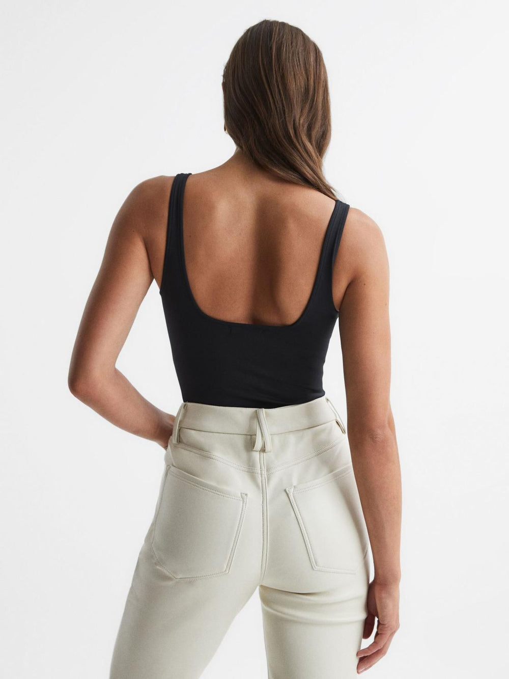 Reiss Tops | Good American Square Neck Bodysuit Black - Women