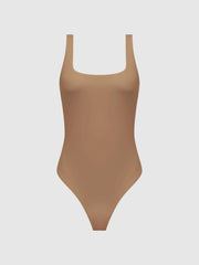 Reiss Tops | Good American Square Neck Bodysuit Taupe - Women