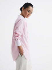 Reiss Tops | Grace Plain Plain Collared Shirt Pink - Women