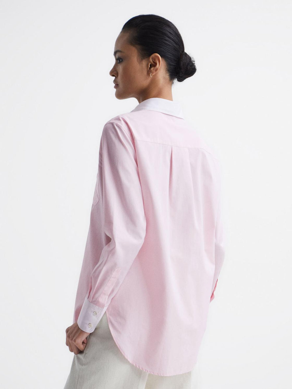 Reiss Tops | Grace Plain Plain Collared Shirt Pink - Women