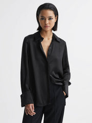 Reiss Tops | Hailey Silk Shirt Black - Women