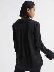 Reiss Tops | Hailey Silk Shirt Black - Women