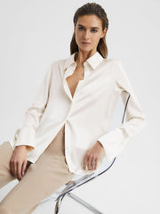Reiss Tops | Hailey Silk Shirt Ivory - Women