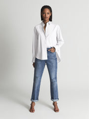 Reiss Tops | Jenny Cotton Poplin Shirt Blue - Women