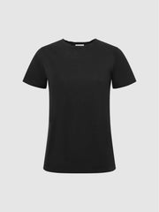 Reiss Tops | Joey Slub Cotton T-Shirt Black - Women