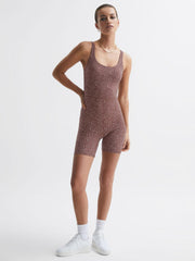 Reiss Tops | Leo The Upside Bodysuit Brown Print - Women