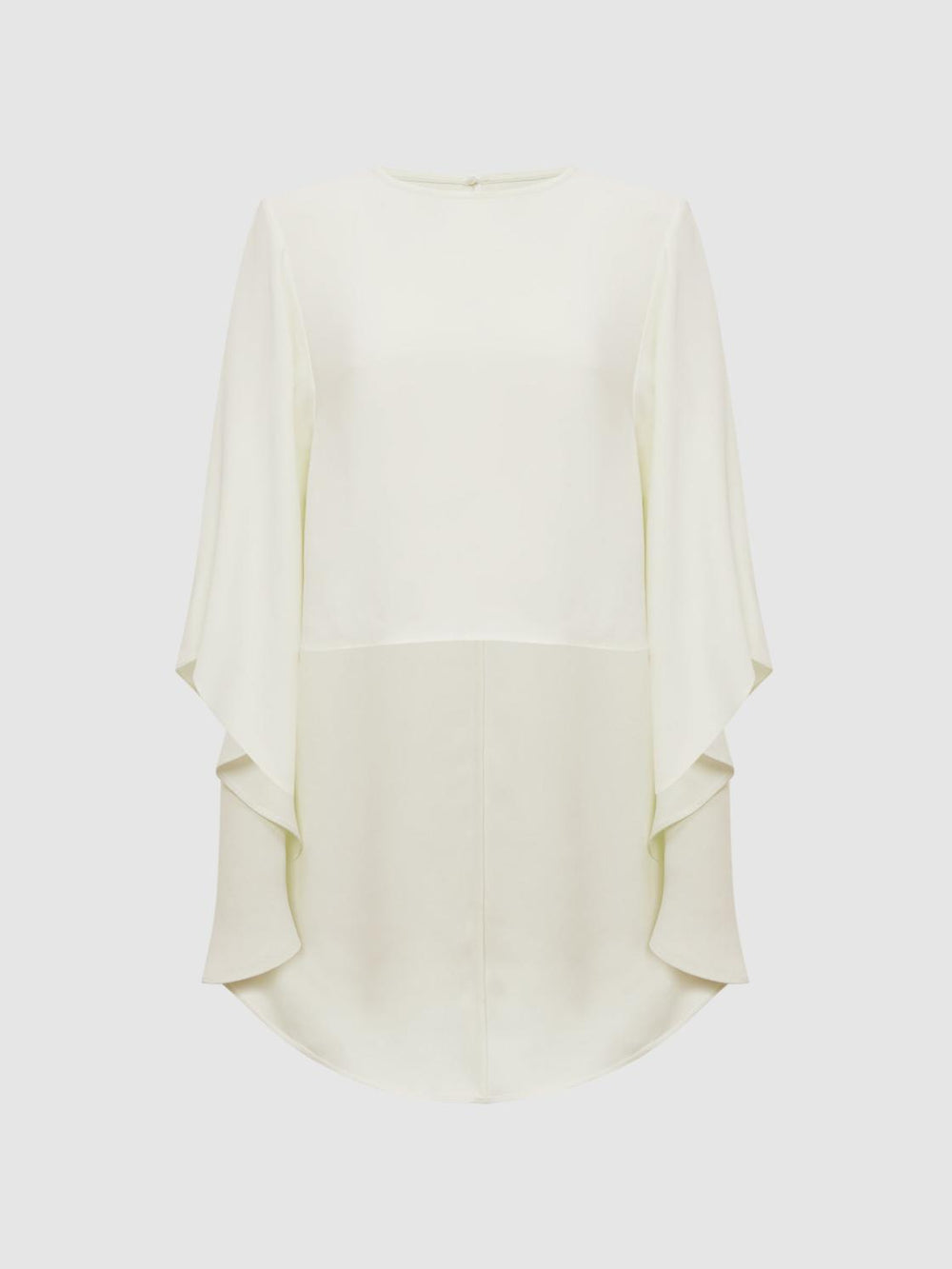 Reiss Tops | Liana Cape Crew Neck Blouse Ivory - Women