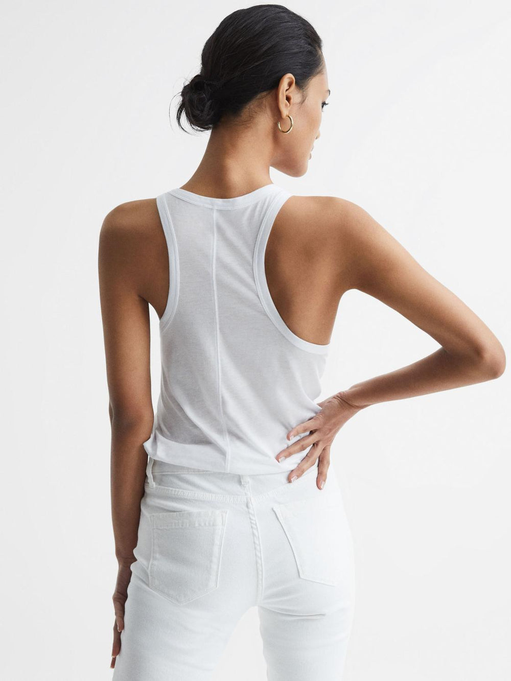 Reiss Tops | Lilly Racer Back Pima Cotton Vest White - Women