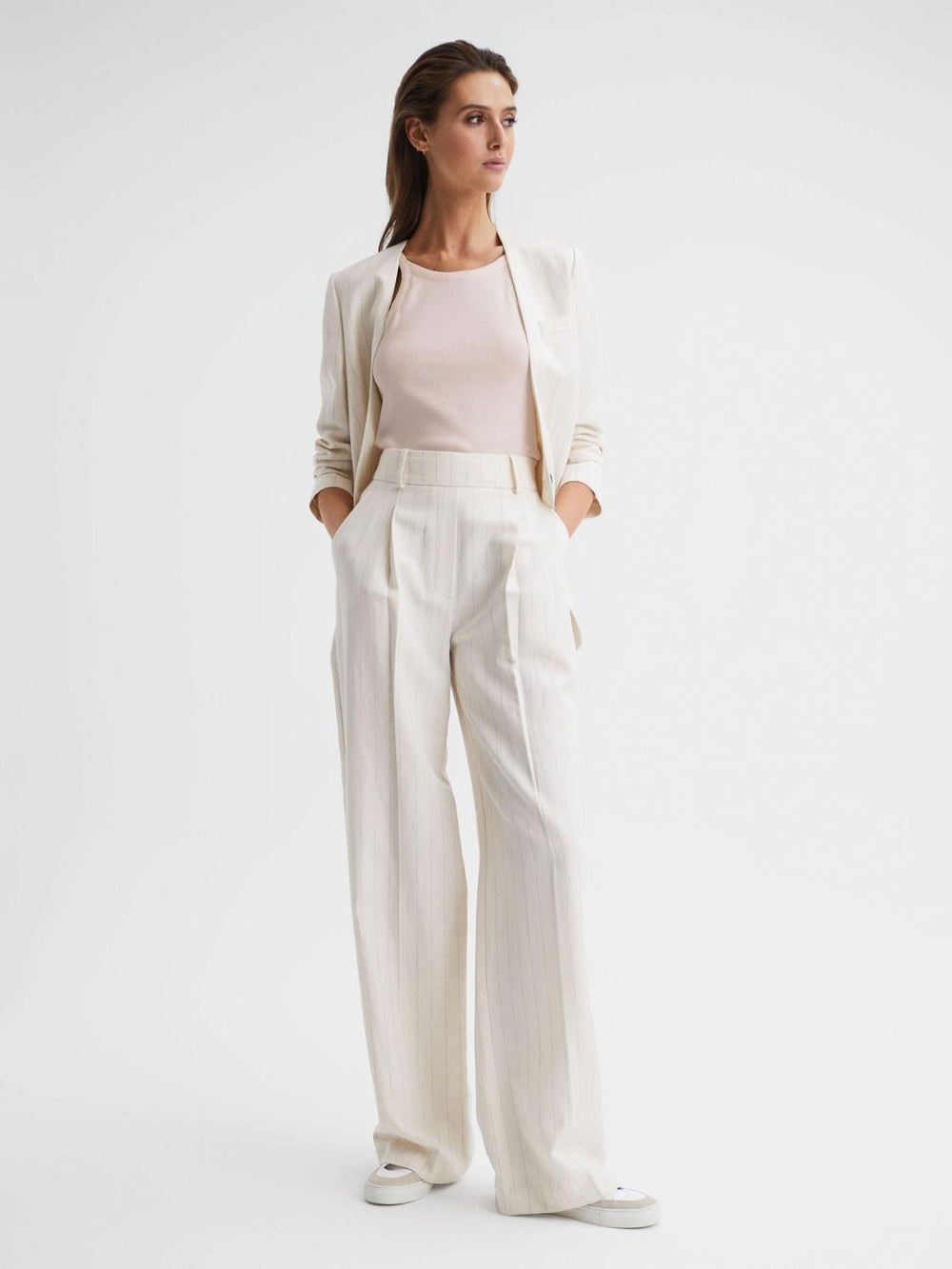 Reiss Tops | Louisa Crew Neck Ribbed Cami Vest Top Black - Women