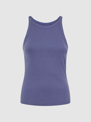 Reiss Tops | Louisa Crew Neck Ribbed Cami Vest Top Dusty Blue - Women
