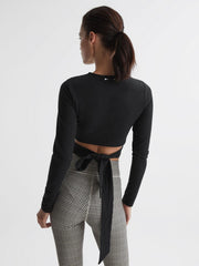 Reiss Tops | Lucy The Upside Tie Detail Top Black - Women