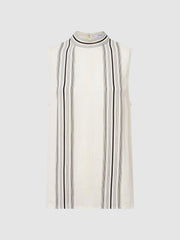 Reiss Tops | Mollie Sheer Striped Blouse Ivory - Women