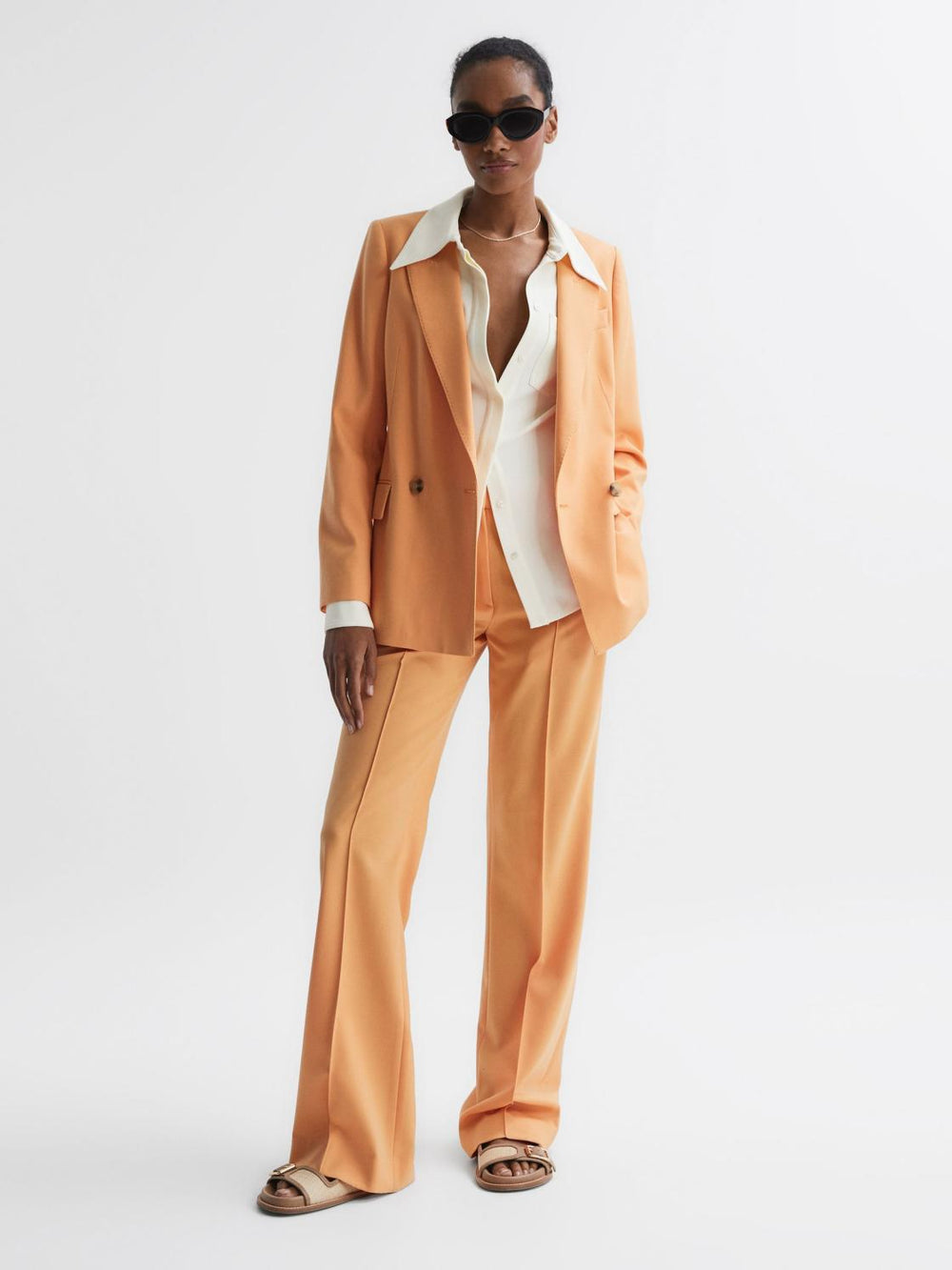 Reiss Tops | Natalia Stitch Detail Fitted Shirt Ivory - Women