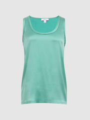Reiss Tops | Riley Silk Front Vest Aqua - Women