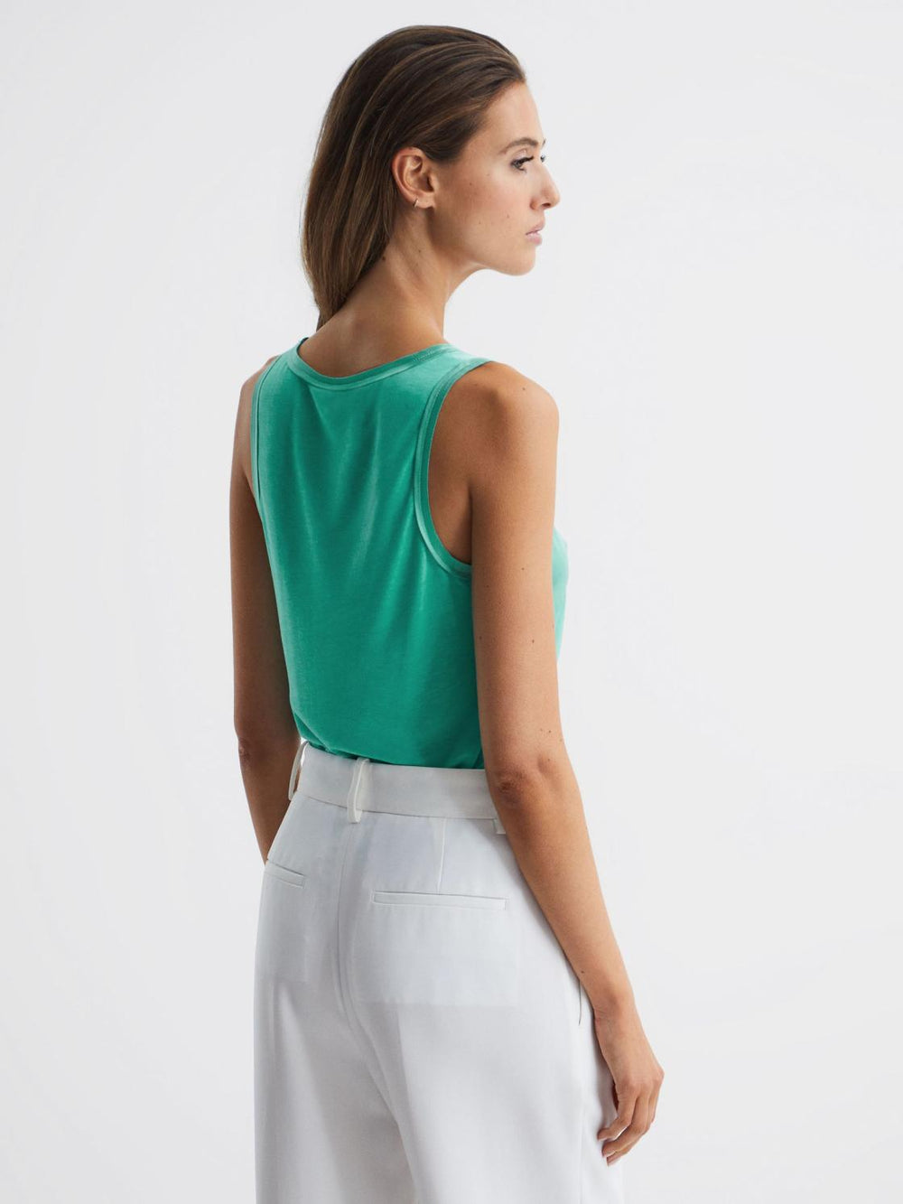 Reiss Tops | Riley Silk Front Vest Aqua - Women