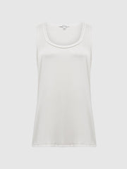 Reiss Tops | Riley Silk Front Vest White - Women