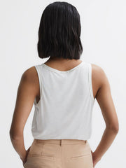Reiss Tops | Riley Silk Front Vest White - Women