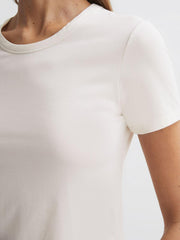 Reiss Tops | Sandy Fitted Cotton Crew Neck T-Shirt Black - Women