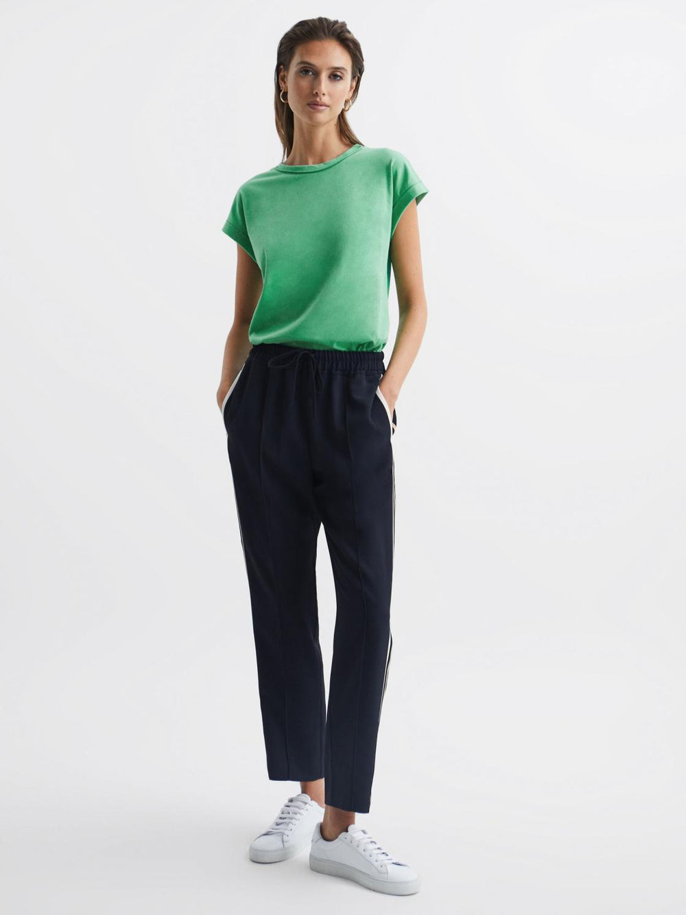 Reiss Tops | Tereza Crew T-Shirt Black - Women