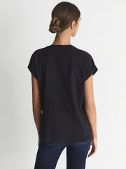 Reiss Tops | Tereza Crew T-Shirt Black - Women