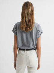 Reiss Tops | Tereza Crew T-Shirt Black - Women