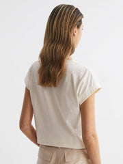 Reiss Tops | Tereza Crew T-Shirt Cream - Women