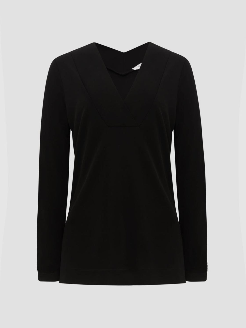 Reiss Tops | Tillie V-Neck Long Sleeve Blouse Black - Women