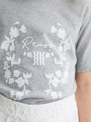 Reiss Tops & Tshirts | Bobbi Motif Crew Neck T-Shirt Grey Marl - Children