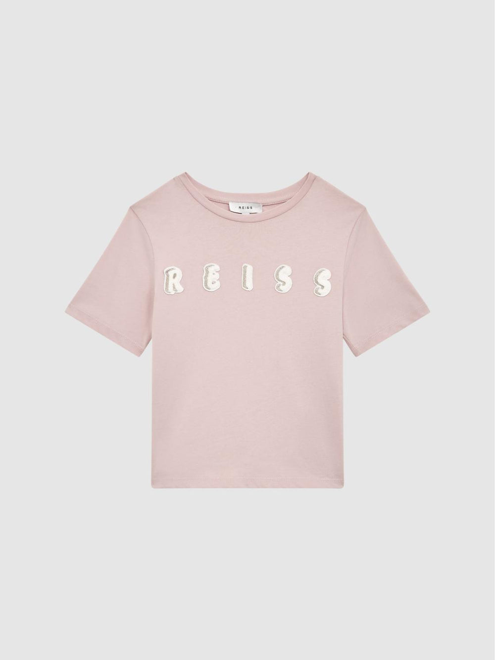 Reiss Tops & Tshirts | Bobbi Motif Crew Neck T-Shirt Pale Pink - Children