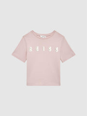 Reiss Tops & Tshirts | Bobbi Motif Crew Neck T-Shirt Pale Pink - Children