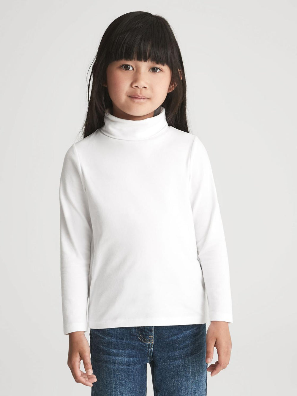 Reiss Tops & Tshirts | Carey Roll Neck Long Sleeve Top Ivory - Children
