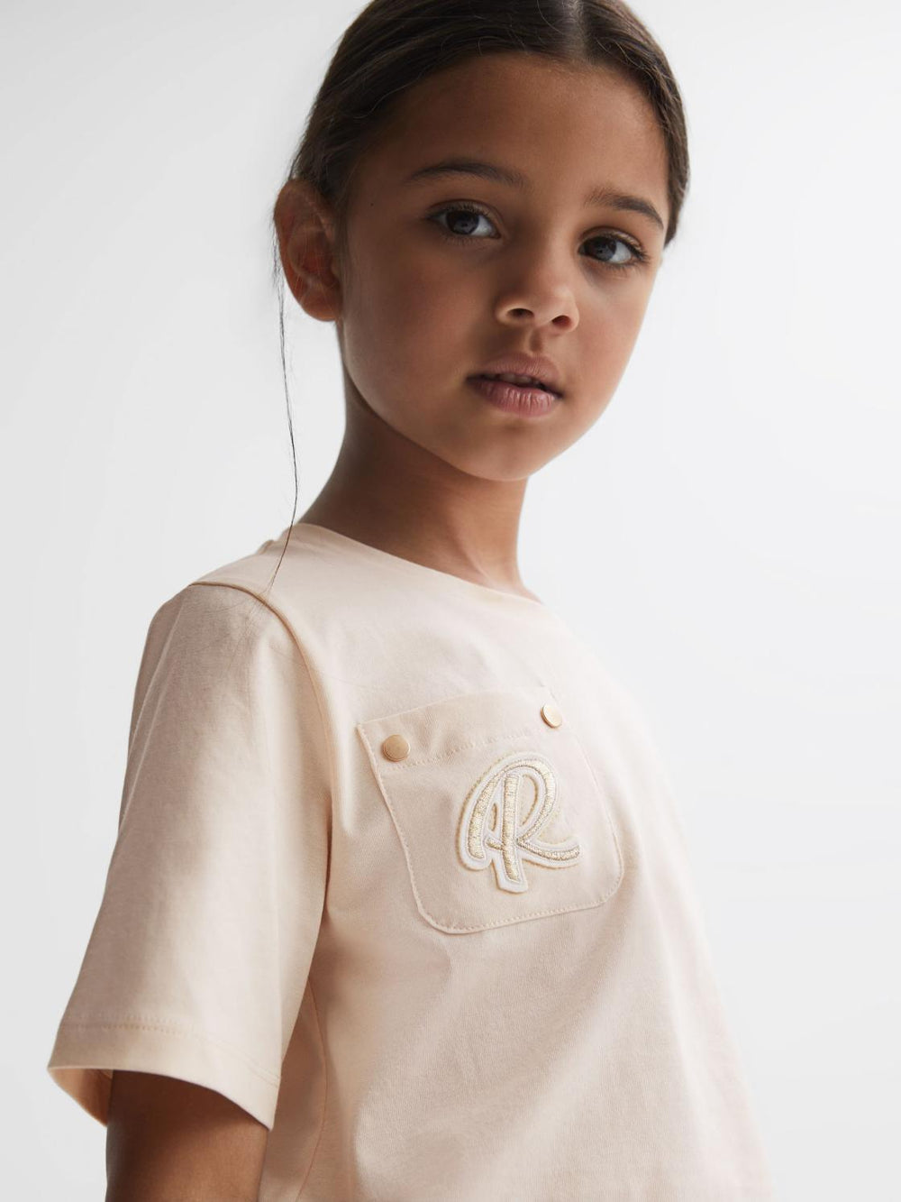 Reiss Tops & Tshirts | Chloe Embroidered Crew Neck T-Shirt Pink - Children