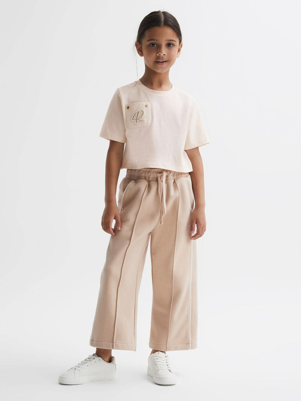 Reiss Tops & Tshirts | Chloe Embroidered Crew Neck T-Shirt Pink - Children