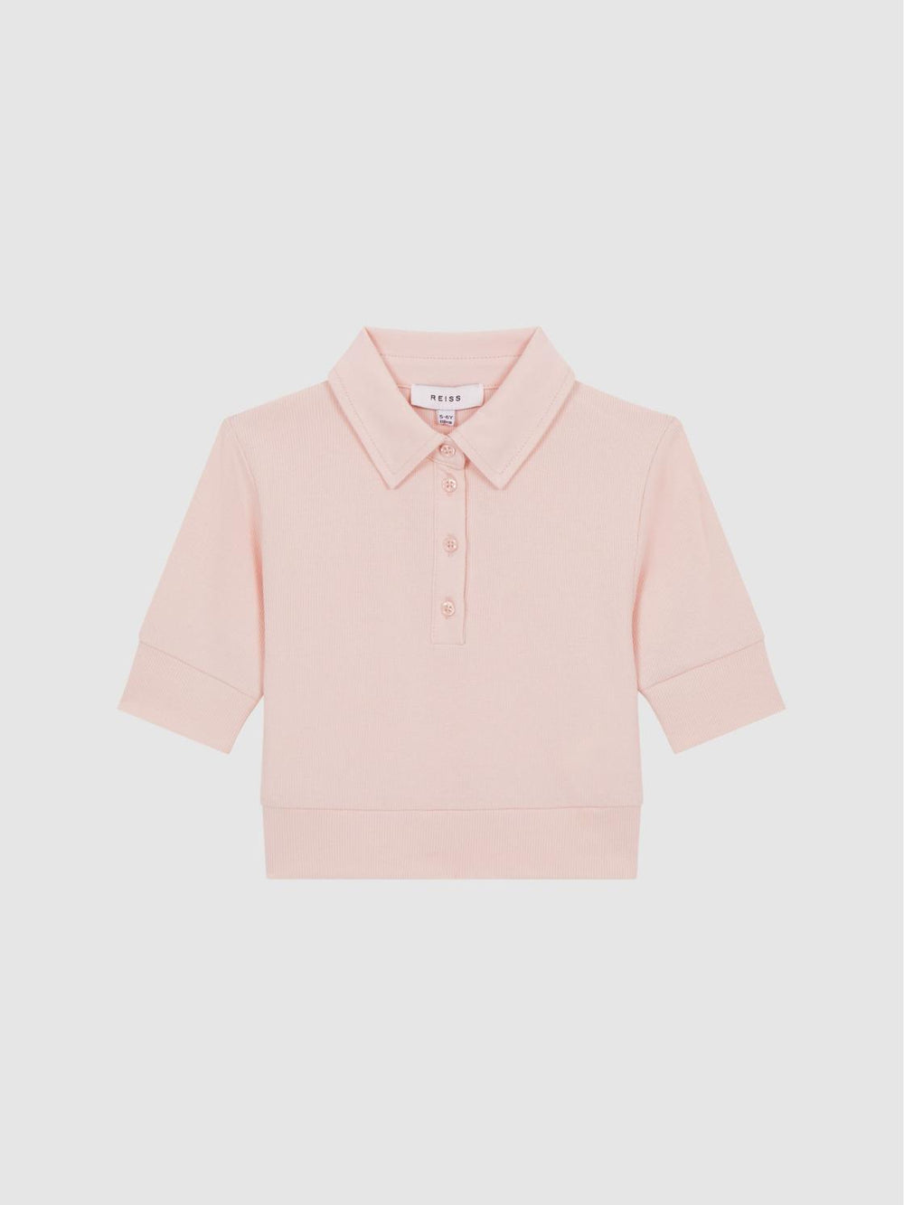 Reiss Tops & Tshirts | Eva Cropped Polo Shirt Pink - Children