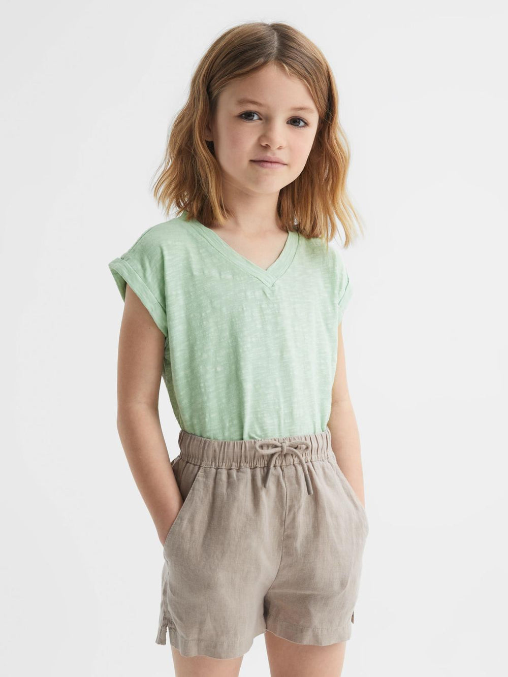 Reiss Tops & Tshirts | Freddie Jersey V-Neck T-Shirt Aqua - Children