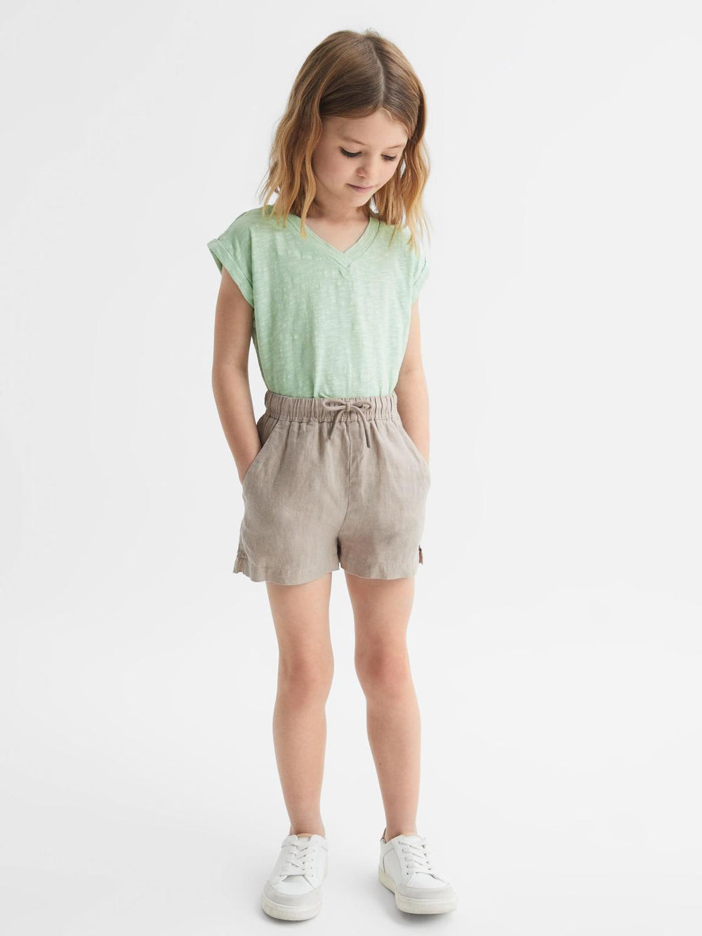 Reiss Tops & Tshirts | Freddie Jersey V-Neck T-Shirt Aqua - Children