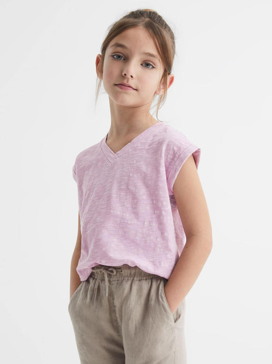Reiss Tops & Tshirts | Freddie Jersey V-Neck T-Shirt Lilac - Children