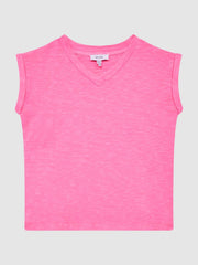 Reiss Tops & Tshirts | Freddie Jersey V-Neck T-Shirt Pink - Children