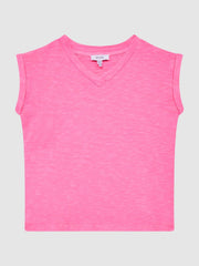 Reiss Tops & Tshirts | Freddie Jersey V-Neck T-Shirt Pink - Children