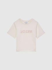 Reiss Tops & Tshirts | Jasmine Sequin T-Shirt Pale Pink - Children